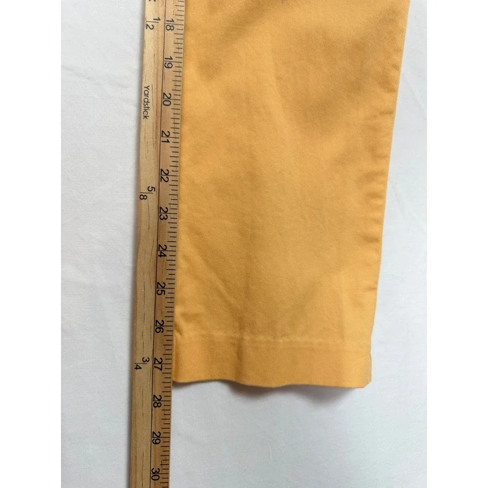 J. Jill Stretch Ankle Pants Womens 8 Yellow Side Zip Cotton Blend Slit Hem